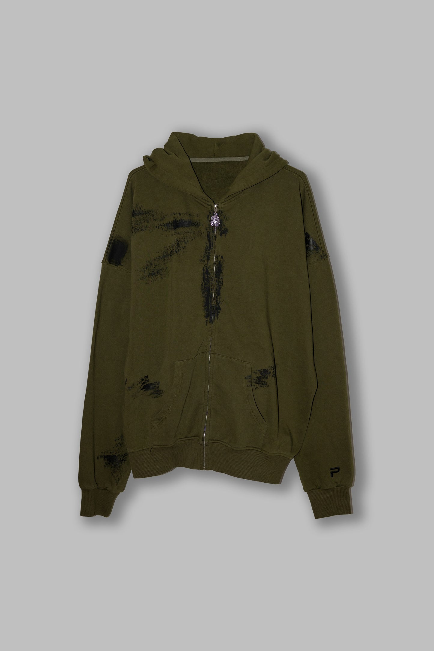 Dark Green Forest Cerebrum Zip Up Hoodie