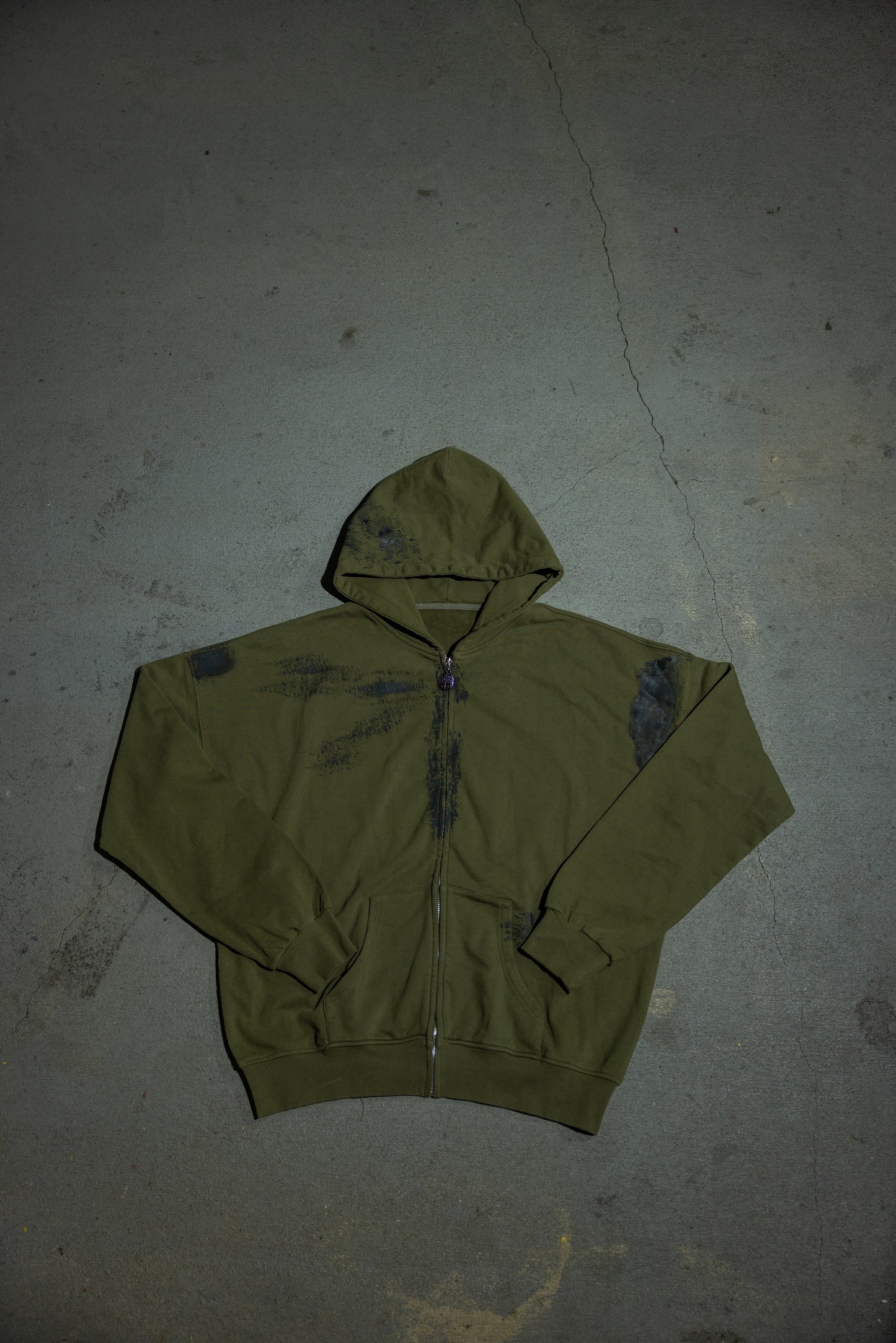 Dark Green Forest Cerebrum Zip Up Hoodie
