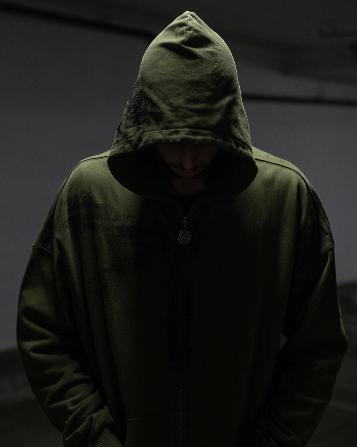 Dark Green Forest Cerebrum Zip Up Hoodie