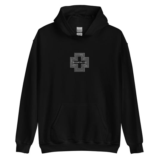 Trippy Cross Embroidered Unisex Hoodie